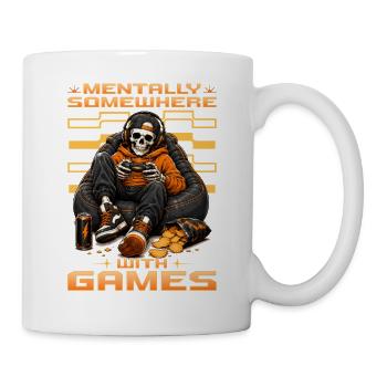 Skeleton Gamer Gaming Halloween - Tasse - Weiß - Rechts