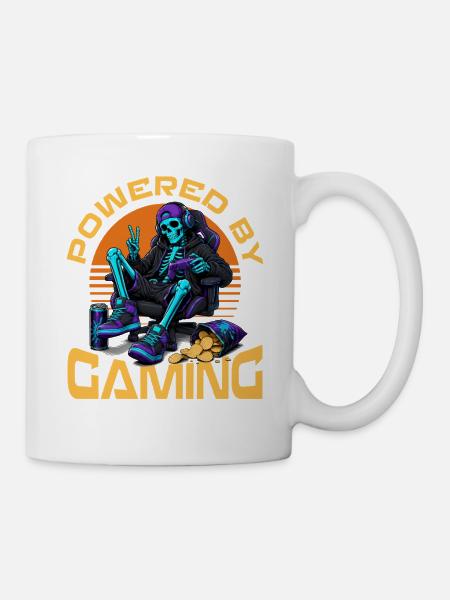 Skeleton Gamer Gaming Halloween - Tasse - Weiß