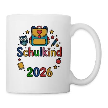 Schulkind 2026 | Dein Name | Personalisierbar - Tasse - Weiß - Rechts
