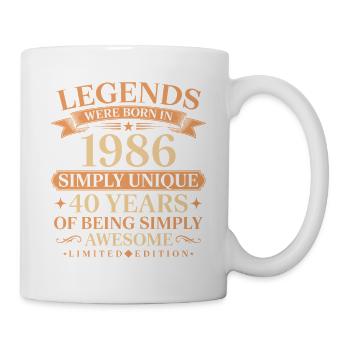 Born in 1986 Unique 40 years - Mug - white - Right