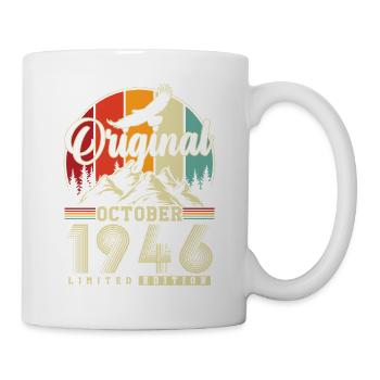 Original Oktober 1946 – 80. Geburtstag Vintage - Tasse - Weiß - Rechts