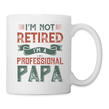 Papa professionnel non à la retraite - Mug blanc - blanc - Droite
