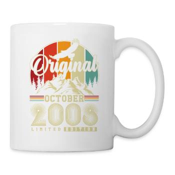 Original Oktober 2008 – 18. Geburtstag Vintage - Tasse - Weiß - Rechts