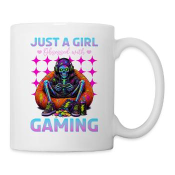 Skeleton Gamer Gaming Halloween - Tasse - Weiß - Rechts