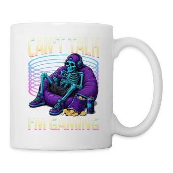 Skeleton Gamer Gaming Halloween - Tasse - Weiß - Rechts