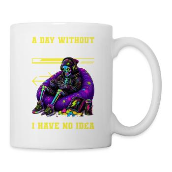 Skeleton Gamer Gaming Halloween - Tasse - Weiß - Rechts
