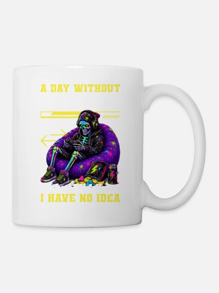 Skeleton Gamer Gaming Halloween - Tasse - Weiß
