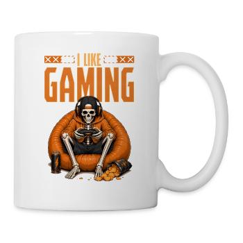 Skeleton Gamer Gaming Halloween - Tasse - Weiß - Rechts