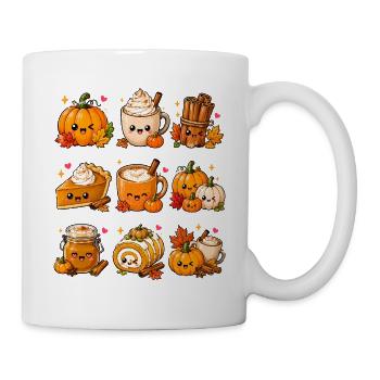 Épice à la citrouille kawaïenne | Citrouille, automne et épices - Mug blanc - blanc - Droite