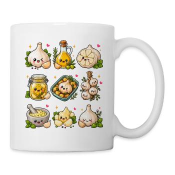 Kawaii Garlic | Cuisine et cuisine - Mug blanc - blanc - Droite