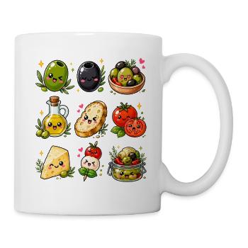 Olives de Kawaii | Cuisine méditerranéenne - Mug blanc - blanc - Droite