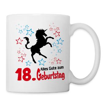 Einhorn Geburtstag 18 Jahre Unicorn Birthday - Tasse - Weiß - Rechts