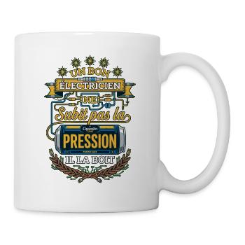 Électricien Drôle Boit La Pression - Mug blanc - blanc - Droite