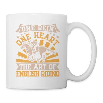 Cavalier de cheval de loisir ONe Rein One Heart English - Mug blanc - blanc - Droite