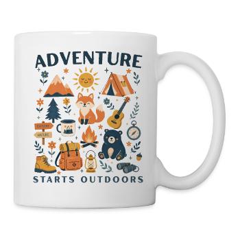 L’aventure commence en plein air - Mug blanc - blanc - Droite