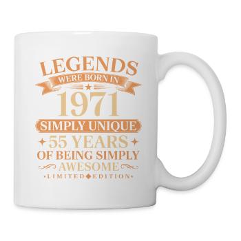 Jahrgang 1971 geboren Einzigartig 55 Jahre - Tasse - Weiß - Rechts