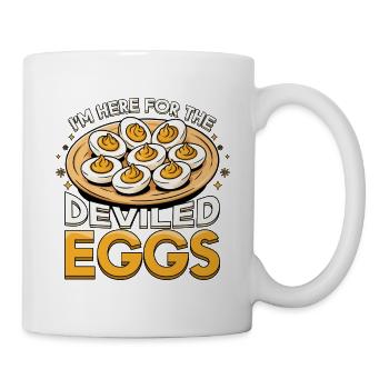 Ich bin hier für das Teufelskeier-Thanksgiving-Dinner - Tasse - Weiß - Rechts