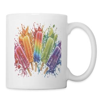 Batonnet Glace Fruit Multicolore Splash Art - Tasse - Weiß - Rechts