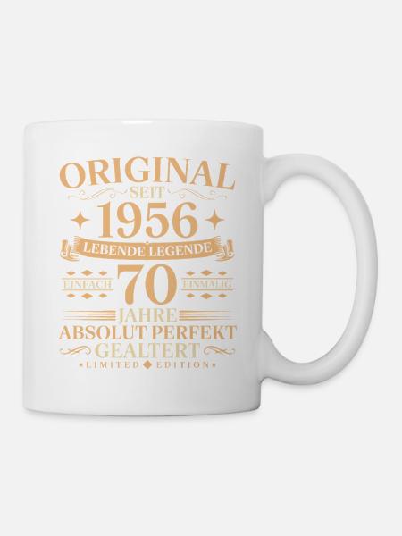 Original 1956 Perfekt gealtert 70. Geburtstag - Tasse - Weiß