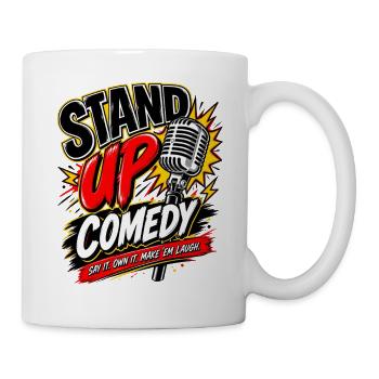 Stand-Up Comedy Mikrofon Logo - Tasse - Weiß - Rechts