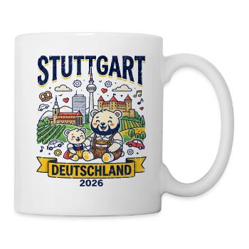 City Stuttgart Germany Traditional Bears Travel - Tasse - Weiß - Rechts