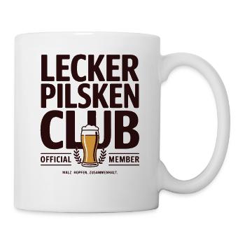 Bier Lecker Pilsken Club Ruhrpott Pils Bierchen - Tasse - Weiß - Rechts