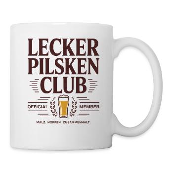 Bier Lecker Pilsken Club Ruhrpott Pils Bierchen - Tasse - Weiß - Rechts