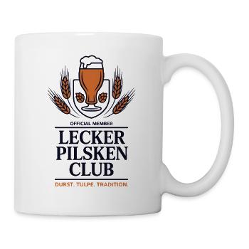 Bier Lecker Pilsken Club Ruhrpott Pils Bierchen - Tasse - Weiß - Rechts