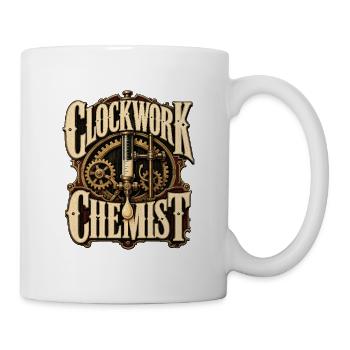 Uhrwerk-Chemiker Steampunk-Chemie Verrückte Wissenschaftler - Tasse - Weiß - Rechts