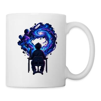 Kosmische Kreativität am Schreibtisch - Tasse - Weiß - Rechts