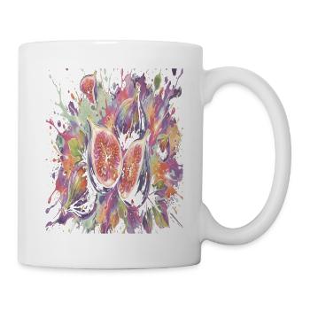 Lila Feige Exotische Frucht-Spritzkunst - Tasse - Weiß - Rechts