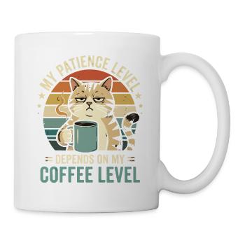 Katzenkaffee Level: Geduld Vom Kaffee - Tasse - Weiß - Rechts