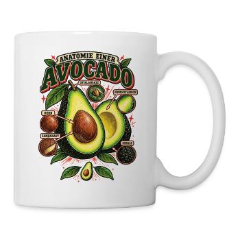 Avocado Anatomie Food Shirt - Tasse - Weiß - Rechts