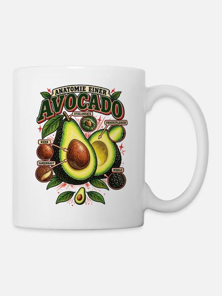 Avocado Anatomie Food Shirt - Tasse - Weiß