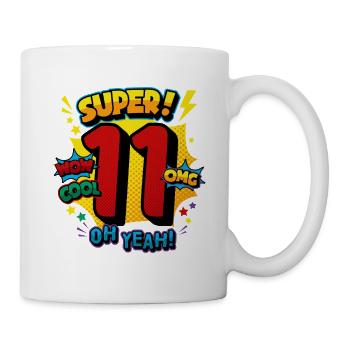 11th Birthday Super Comic Cool Number 11 - Tasse - Weiß - Rechts
