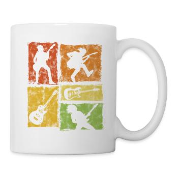 Vintage E-Guitarre Für Guitarristen Bassisten - Tasse - Weiß - Rechts