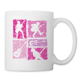 Retro E-Guitarre Für Guitarrist Bassist - Tasse - Weiß - Rechts