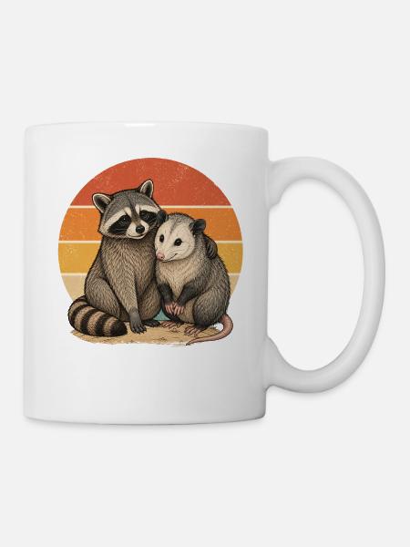 Waschbär und Opossum - Tasse - Weiß
