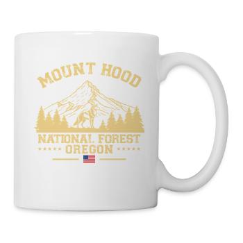 Mount Hood Waldsilhouette Oregon USA - Tasse - Weiß - Rechts