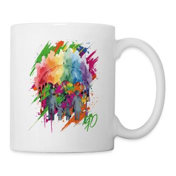 Abstrakte 90er Farbexplosion - Tasse - Weiß - Rechts