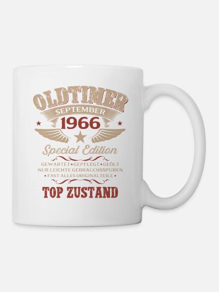 60. Geburtstag Geschenk Oldtimer September 1966 - Tasse - Weiß