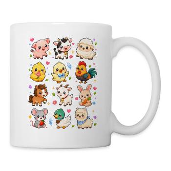 Kawaii Bauernhoftiere | Hof & Landliebe - Tasse - Weiß - Rechts