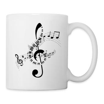 Musiknoten Musik Musiker Notenschlüssel Noten - Tasse - Weiß - Rechts