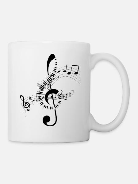 Musiknoten Musik Musiker Notenschlüssel Noten - Tasse - Weiß