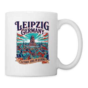 City Vintage Leipzig Germany Cultural Soul Of - Tasse - Weiß - Rechts