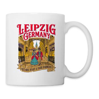 City Leipzig Germany Historic Heart Dark Harmony - Tasse - Weiß - Rechts