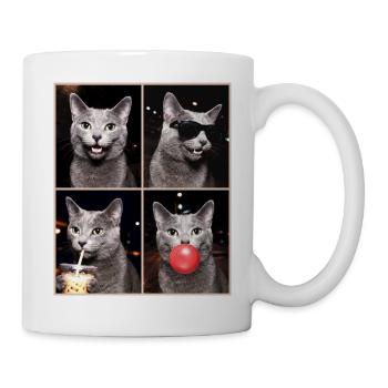 Katzen Russisch Blau Katze - Tasse - Weiß - Rechts