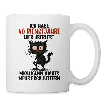40 Jahre Jähriges Dienst Jubiläum Dienstjubiläum - Tasse - Weiß - Rechts