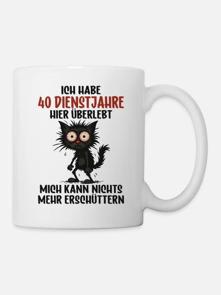 40 Jahre Jähriges Dienst Jubiläum Dienstjubiläum - Tasse - Weiß