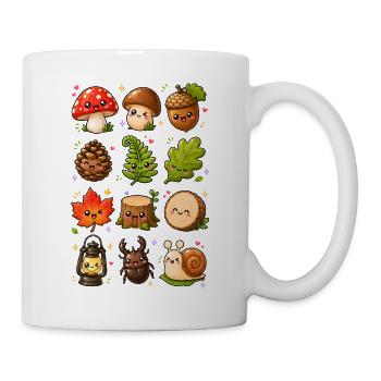 Kawaii Waldschätze | Pilze & Natur - Tasse - Weiß - Rechts